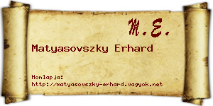 Matyasovszky Erhard névjegykártya